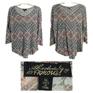 Absolutely Famous Multicolor Geometric Top